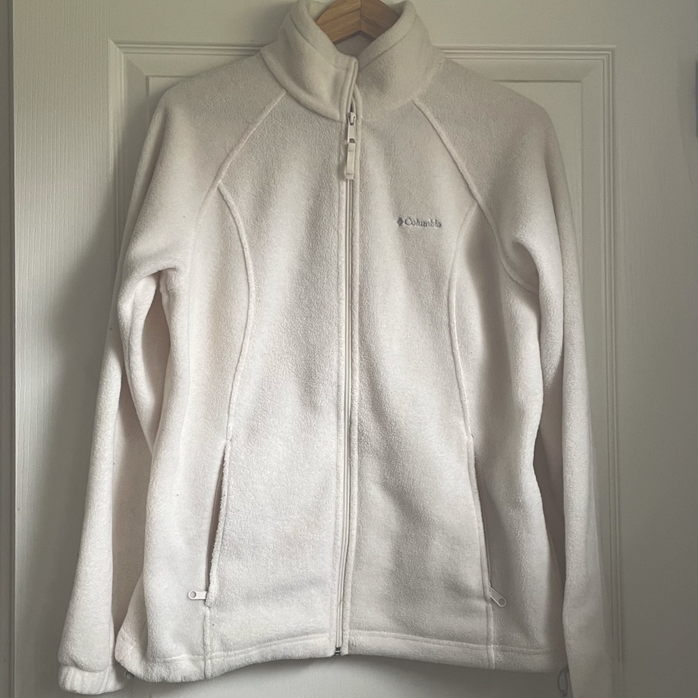 White Colombia zip up
